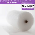 Lot de 6 rouleaux de film grosses bulles d'air largeur 1m x longueur 50m - gamme air'roll  eco