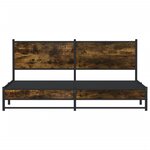 vidaXL Cadre de lit en métal sans matelas chêne fumé 183x213 cm