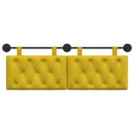 vidaXL Tête de lit suspendue Jaune Velours