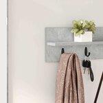 vidaXL Porte-manteau mural avec étagère Gris béton 80 x 10.5 x 18 cm