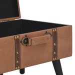 vidaXL Tabouret de rangement 40 cm Marron Similicuir