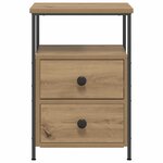 vidaXL Tables de chevet 2 Pièces chêne artisanal bois d'ingénierie