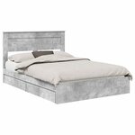 vidaXL Lit de Rangement Gris béton 140 x 190 cm Bois d'ingénierie