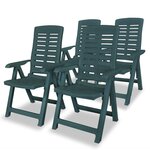 vidaXL Ensemble à manger d'extérieur 5 Pièces Plastique Vert