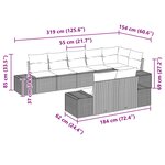vidaXL Ensemble de canapé de jardin 8 Pièces Noir et turquoise Poly rotin