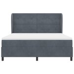 Lit à sommier box avec matelas Gris foncé 180x200 cm Velours