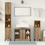 vidaXL Ensemble de mobilier de salle de bain 3 Pièces Chêne artisanal