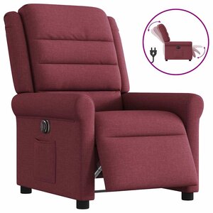 vidaXL Fauteuil inclinable électrique Rouge bordeaux Tissu