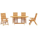 vidaXL Ensemble de salle à manger pour jardin 5 Pièces Marron
