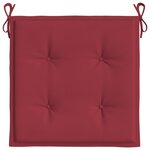 vidaXL Coussins de chaise de jardin 4 Pièces rouge bordeaux 40x40x3 cm