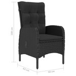 vidaXL Ensemble à manger de jardin 5 Pièces Résine tressée et acacia Noir