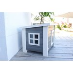 Kerbl Maison pour chats Eli 57 x 45 x 43 cm Gris et blanc