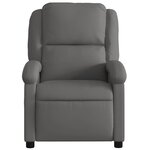 vidaXL Fauteuil de massage inclinable gris cuir véritable