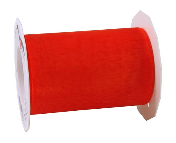 Organza sheer 25-m-rouleau 112 mm rouge