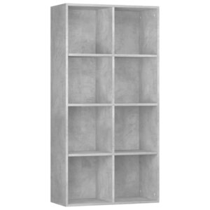 vidaXL Bibliothèque/Buffet Gris béton 66x30x130 cm Bois d’ingénierie