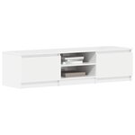 vidaXL Meuble TV blanc brillant 140x40x35 5 cm bois d'ingénierie