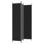 vidaXL Cloison de séparation 3 panneaux Noir 150x220 cm Tissu