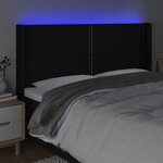 vidaXL Tête de lit à LED Noir 163x16x118/128 cm Tissu