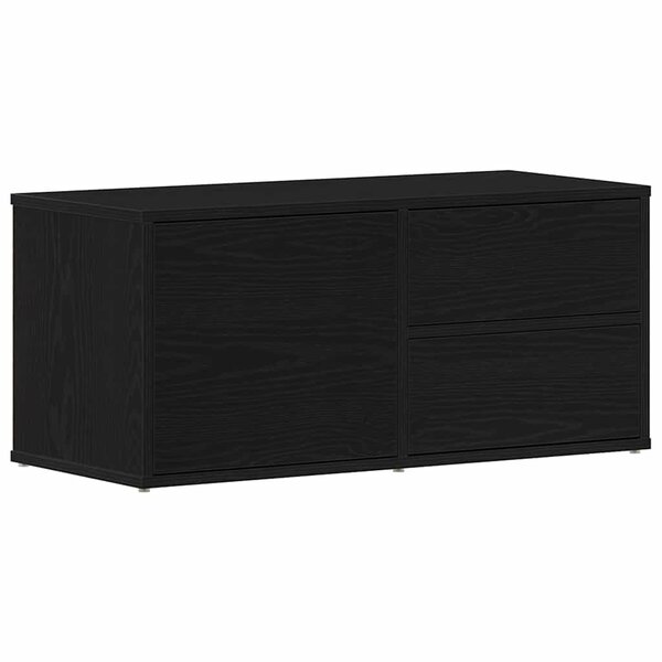 vidaXL Meuble TV avec tiroir Noir 80 x 34 x 35.5 cm Bois d'ingénierie