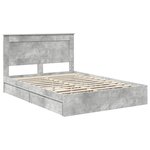 vidaXL Lit de Rangement Gris béton 160 x 200 cm Bois d'ingénierie