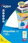 Etiquettes blanches 16 feuilles A5 70 x 37 mm 192 pièces