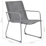vidaXL Salon de jardin 4 Pièces Tissu et acier Gris