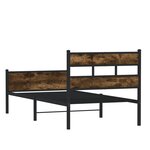 vidaXL Cadre de lit sans matelas chêne fumé 75x190cm bois d'ingénierie