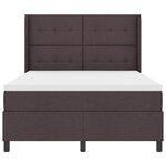 vidaXL Lit à ressorts avec matelas Marron foncé 160 x 200 cm tissu