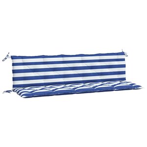 vidaXL Coussins de banc de jardin lot de 2 rayures bleues/blanches
