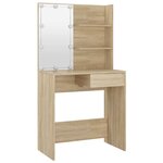 vidaXL Coiffeuse avec LED chêne sonoma 74 5x40x141cm bois d'ingénierie
