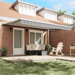 vidaXL Auvent rétractable anthracite et blanc 4 5x3 m tissu/aluminium