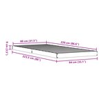 Cadre de lit au sol vidaXL Blanc 80x220 cm en bois de pin massif