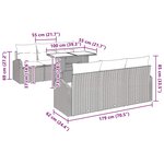 vidaXL Ensemble de 7 Canapés de Jardin avec Coussins Noir en Rattan Poly