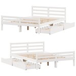 vidaXL Cadre de lit sans matelas blanc 140x200 cm bois de pin massif