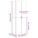 vidaXL Buffet haut blanc 70x42 5x185 cm bois d'ingénierie