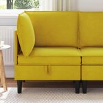 vidaXL Sofa avec rangement Jaune Velours