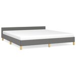 vidaXL Cadre de lit sans matelas gris foncé 160x200 cm tissu