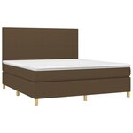 vidaXL Sommier à lattes de lit matelas et LED Marron foncé 160x200 cm