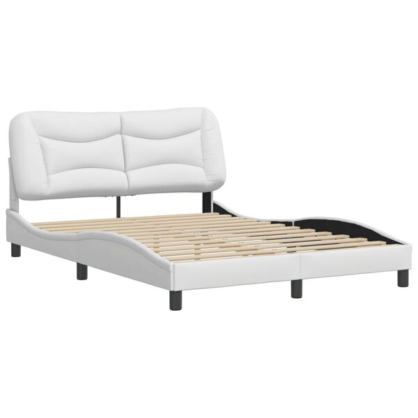 vidaXL Cadre de lit avec tête de lit Blanc 140x190 cm Similicuir