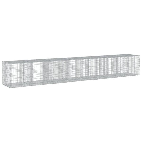 vidaXL Panier gabion avec couvercle 700x100x100 cm fer galvanisé