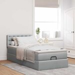 vidaXL Cadre de lit ottoman et matelas gris clair 90x190 cm tissu