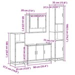 vidaXL Ensemble de meubles de salle de bain 4 Pièces chêne sonoma