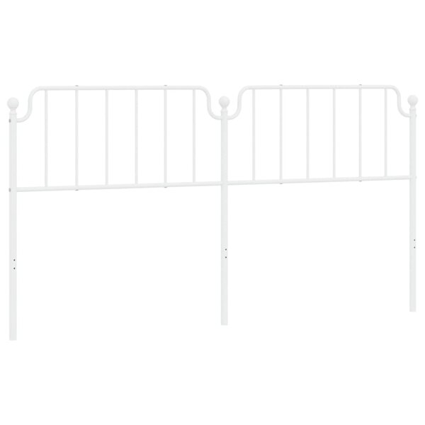 vidaXL Tête de lit de remplacement métal blanc 200 cm