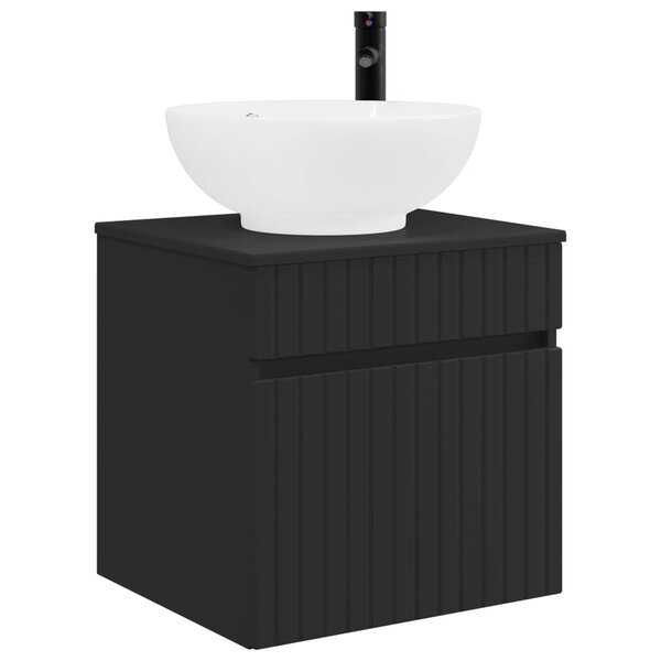 vidaXL Meuble de lavabo mural Noir 49 x 44 5 x 66 5 cm