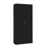 vidaXL Armoire à chaussures Noir 80x35 5x180 cm Bois d'ingénierie