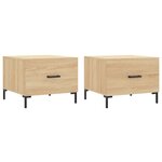 vidaXL Tables basses 2 Pièces chêne sonoma 50x50x40 cm bois d'ingénierie