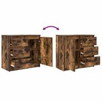 vidaXL Buffet avec tiroir chêne fumé 71x35x65 cm bois d'ingénierie