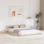 vidaXL Cadre de Lit au Sol avec Tables de Nuit 160x200cm Bois Massif