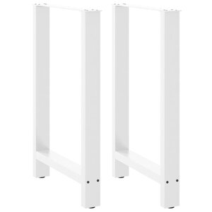 vidaXL Pieds de table de bar Blanc 2 pièces 60 x (90-91) cm Acier