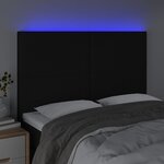 vidaXL Tête de lit à LED Noir 144x5x118/128 cm Tissu